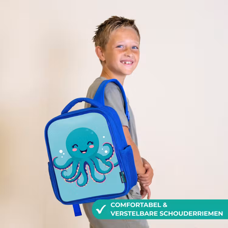 Octopus - Blauw - Gezicht Kinderrugzak - Blauw middel -sfeer3_NL