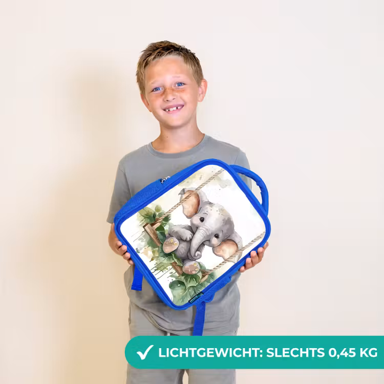 Olifant - Dier - Kinderen - Jungle Kinderrugzak - Blauw middel -sfeer1_NL