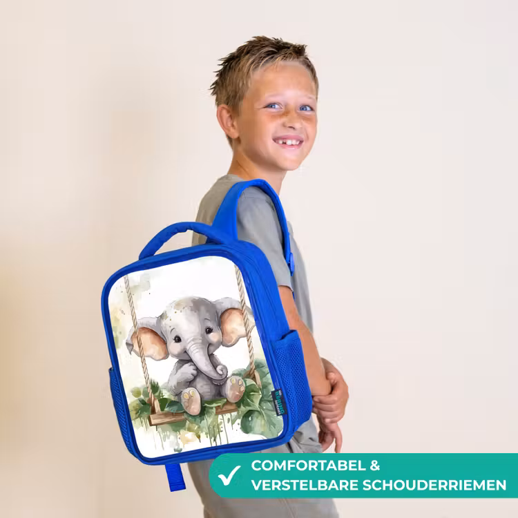Olifant - Dier - Kinderen - Jungle Kinderrugzak - Blauw middel -sfeer3_NL