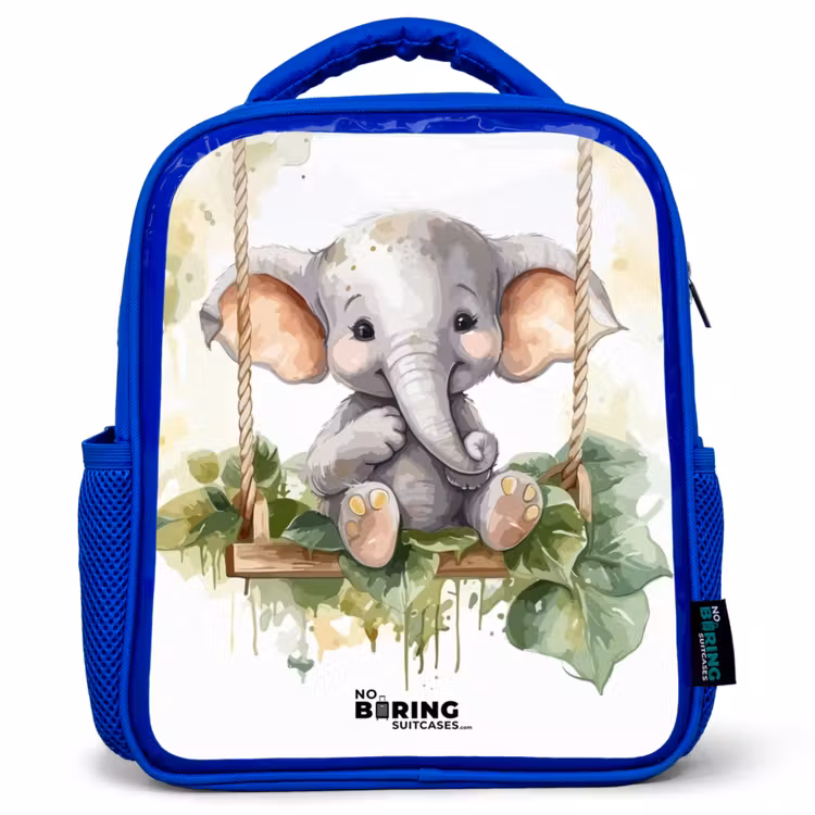 Onno olifant Kinderrugzak - Blauw middel -3d
