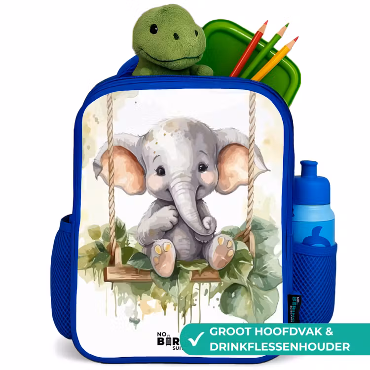 Onno olifant Kinderrugzak - Blauw middel -inhoud_NL