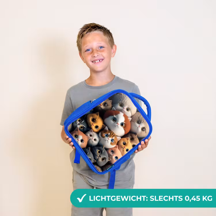 Oranje Katjes Kinderrugzak - Blauw middel -sfeer1_NL