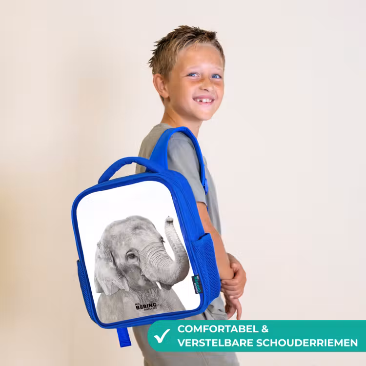 Oscar Olifant Kinderrugzak - Blauw middel -sfeer3_NL