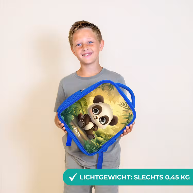 Panda - Bamboebos - Groen Kinderrugzak - Blauw middel -sfeer1_NL
