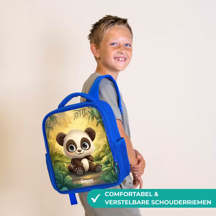 Panda - Bamboebos - Groen Kinderrugzak - Blauw middel -sfeer3_NL