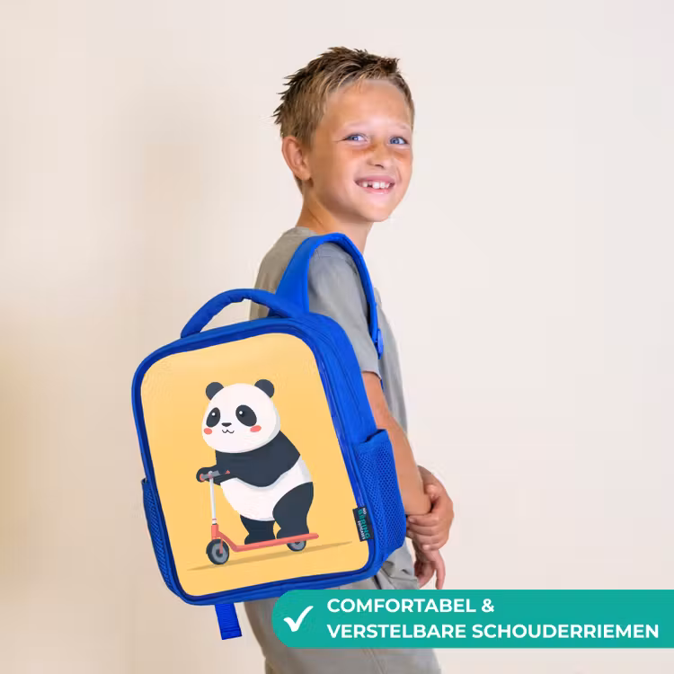Panda - Step - Geel Kinderrugzak - Blauw middel -sfeer3_NL