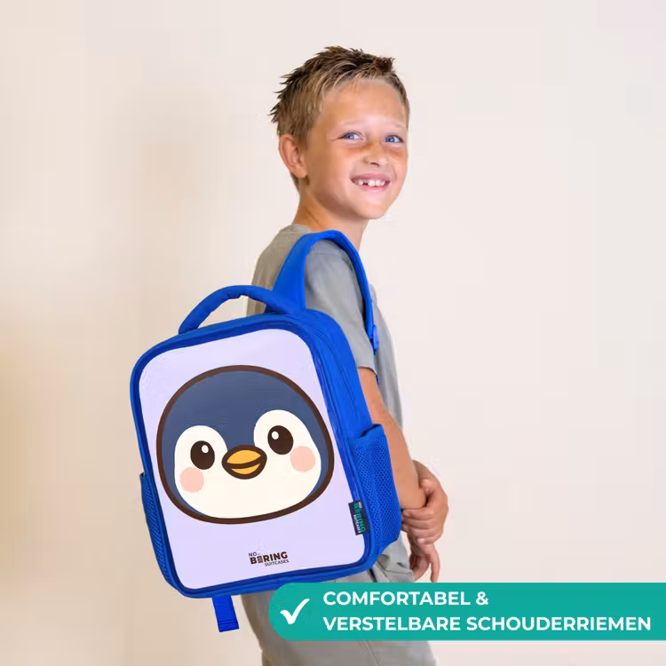 Pinguïn Kinderrugzak - Blauw middel -sfeer3_NL