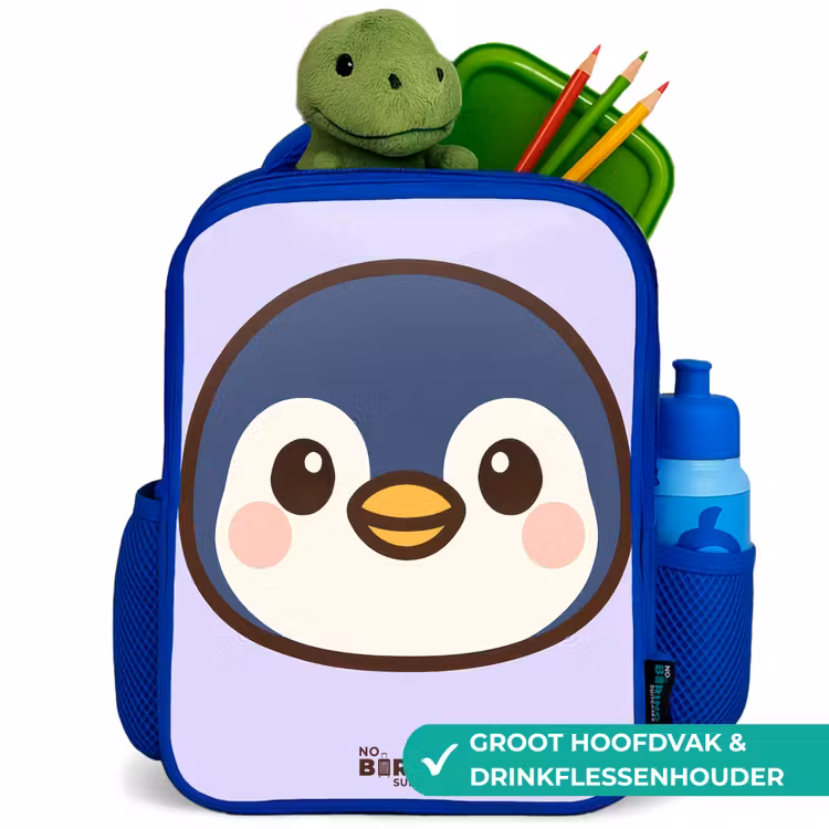 Pinguïn Kinderrugzak - Blauw middel -inhoud_NL
