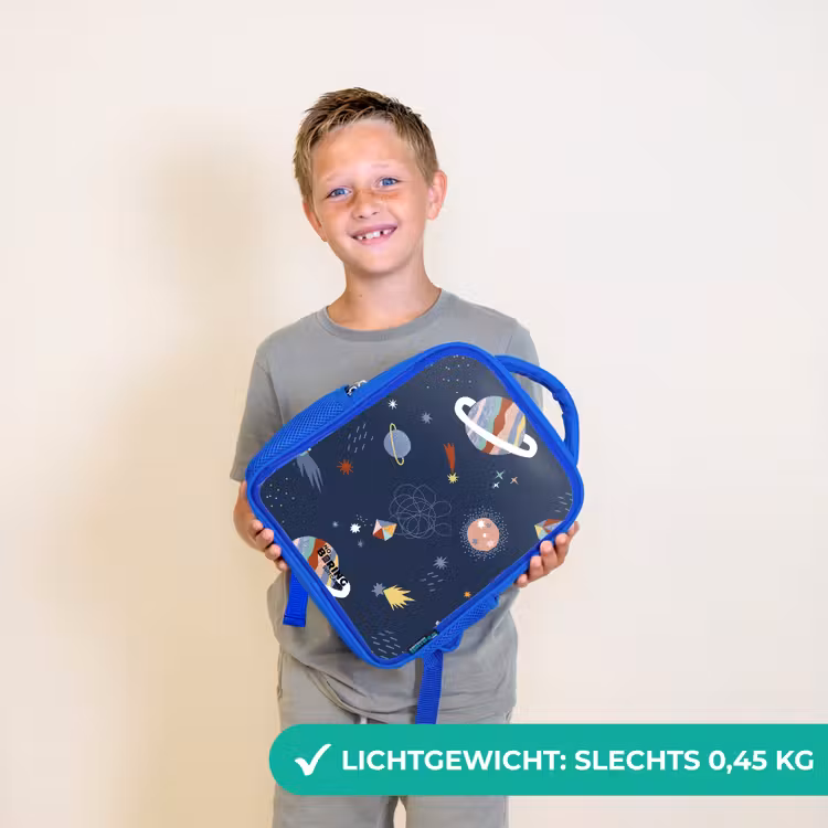 Planeten in de hemel Kinderrugzak - Blauw middel -sfeer1_NL