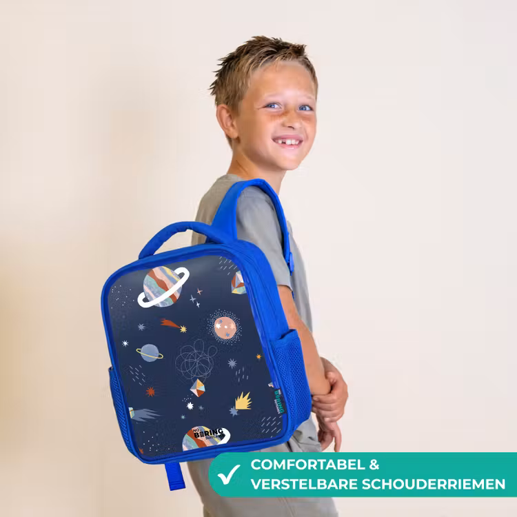 Planeten in de hemel Kinderrugzak - Blauw middel -sfeer3_NL