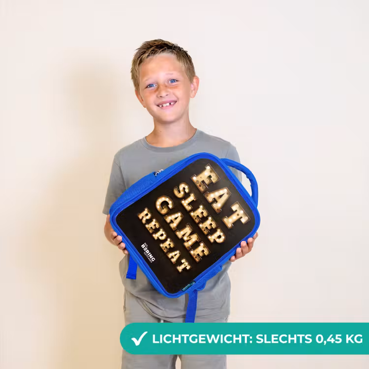 Qoute met licht Kinderrugzak - Blauw middel -sfeer1_NL