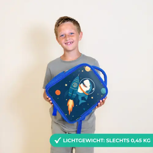 Raket - Haai - Ruimte Kinderrugzak - Blauw middel -sfeer1_NL