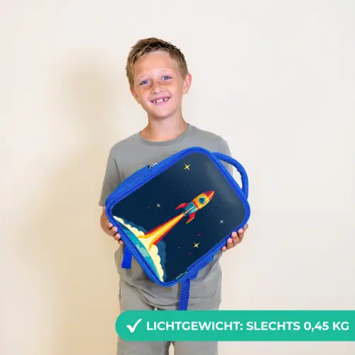 Raket - Rookwolken - Ruimte Kinderrugzak - Blauw middel -sfeer1_NL