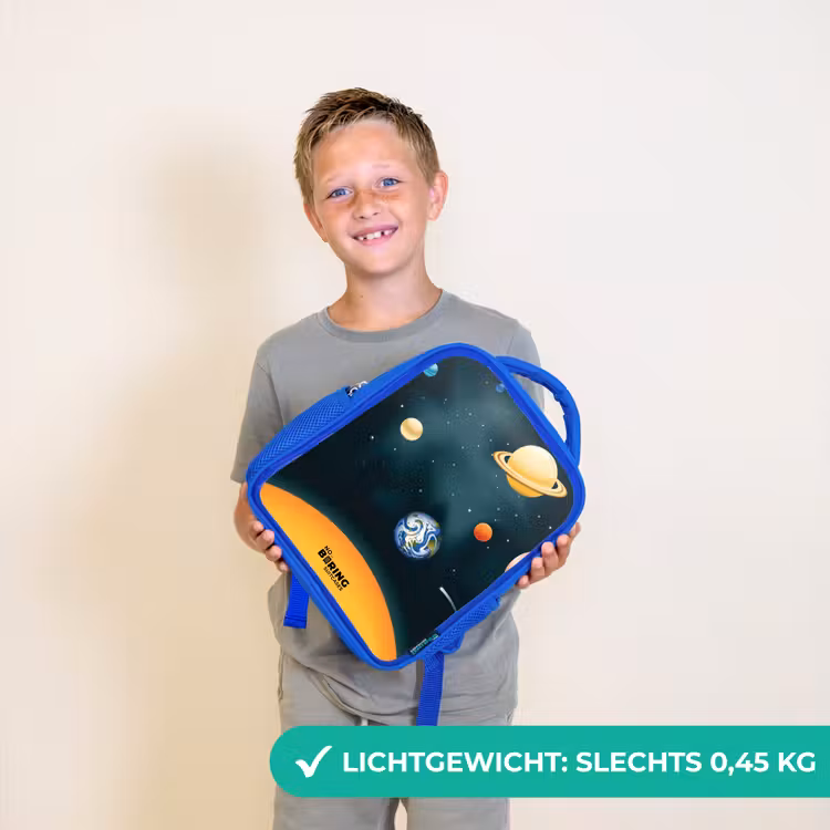 Ruimte met planeten Kinderrugzak - Blauw middel -sfeer1_NL