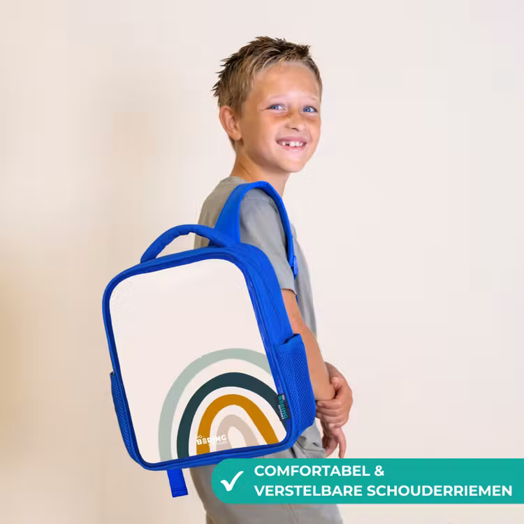 Ruwe regenboog aqua Kinderrugzak - Blauw middel -sfeer3_NL