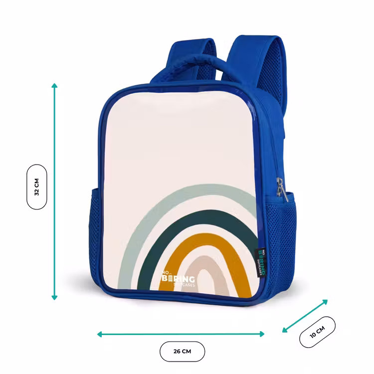 Ruwe regenboog aqua Kinderrugzak - Blauw middel -productfoto_formaten