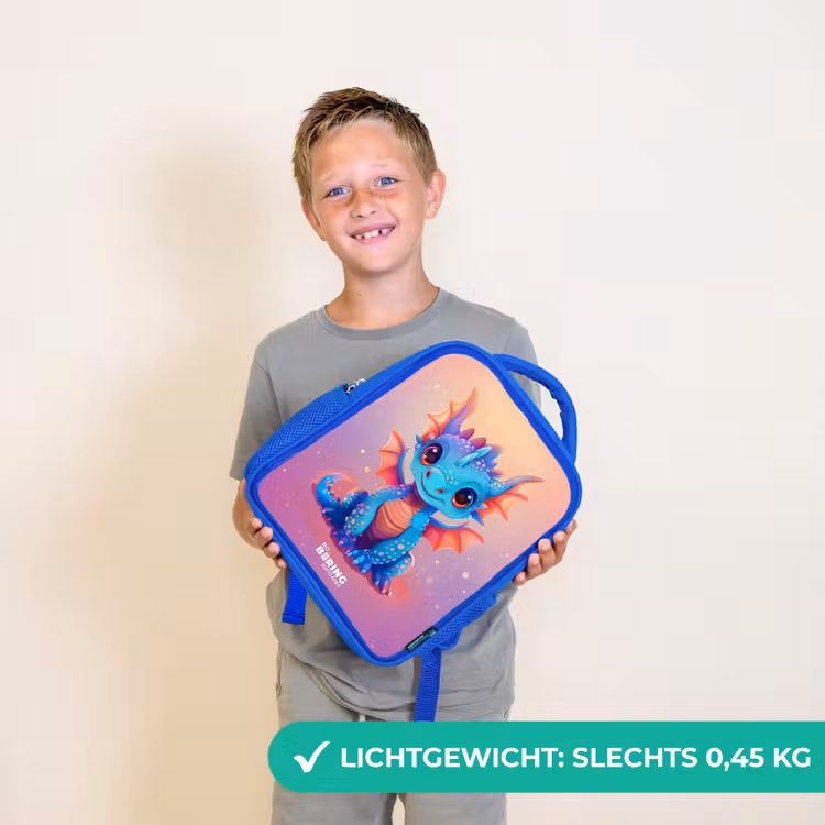 Schattige baby draak Kinderrugzak - Blauw middel -sfeer1_NL