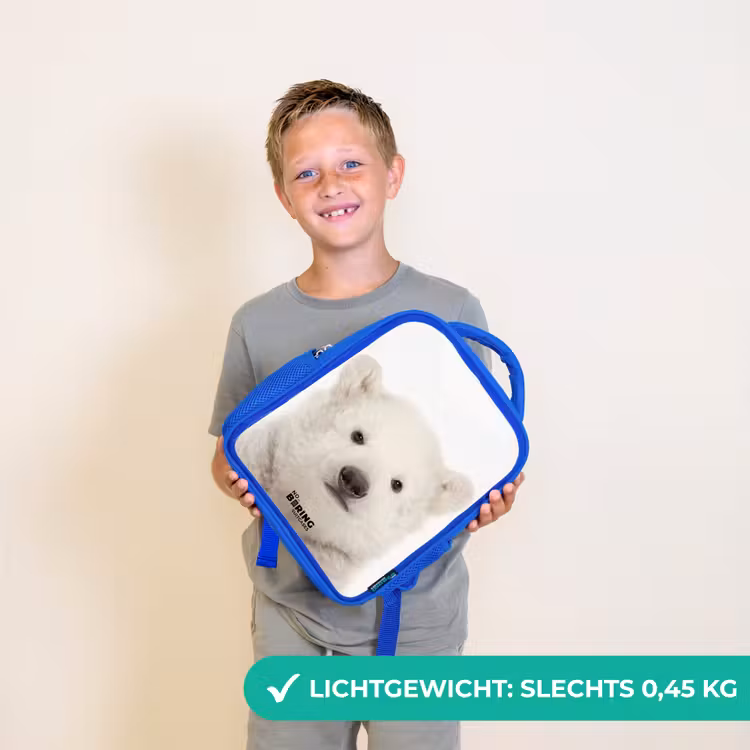 Schattige Ijsbeer Kinderrugzak - Blauw middel -sfeer1_NL