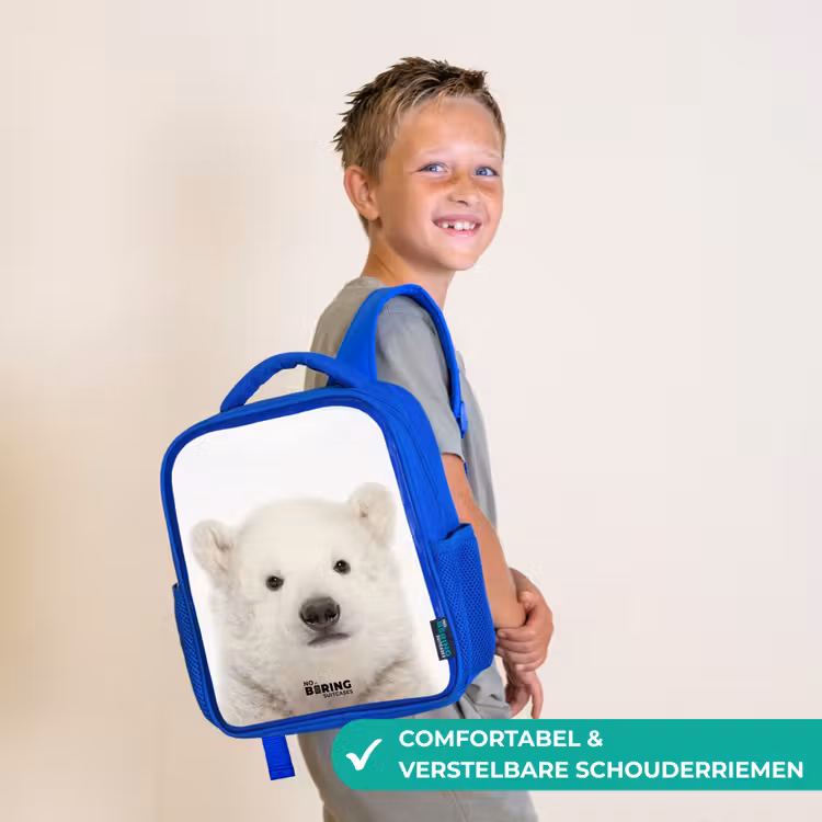 Schattige Ijsbeer Kinderrugzak - Blauw middel -sfeer3_NL