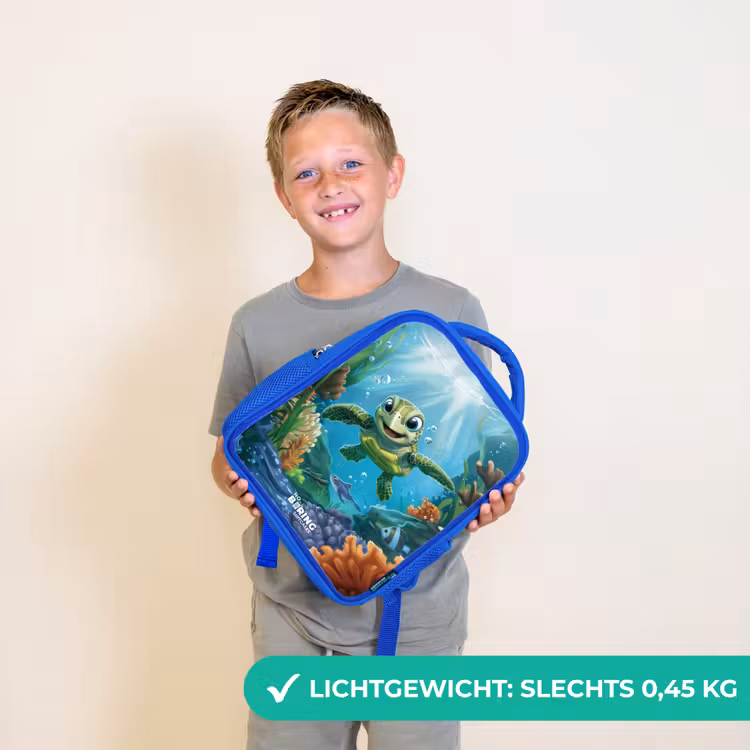 Groene schildpad aan het zwemmen Kinderrugzak - Blauw middel -sfeer1_NL