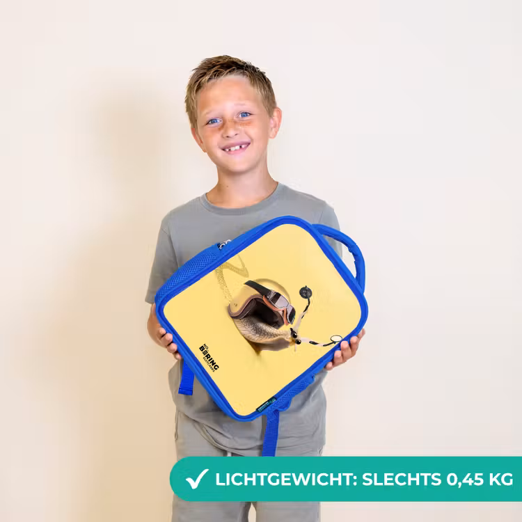Slak met motorhelm Kinderrugzak - Blauw middel -sfeer1_NL