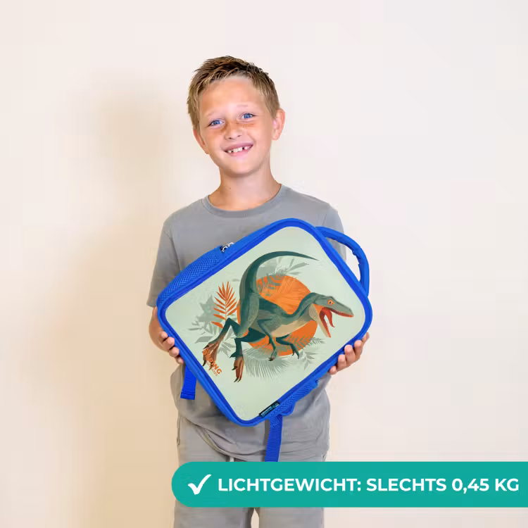 Sluipende jager met bladeren Kinderrugzak - Blauw middel -sfeer1_NL