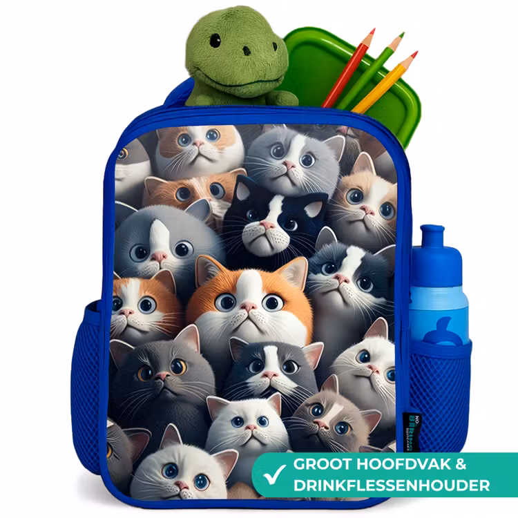 Snoezige Snuitjes Kinderrugzak - Blauw middel -inhoud_NL