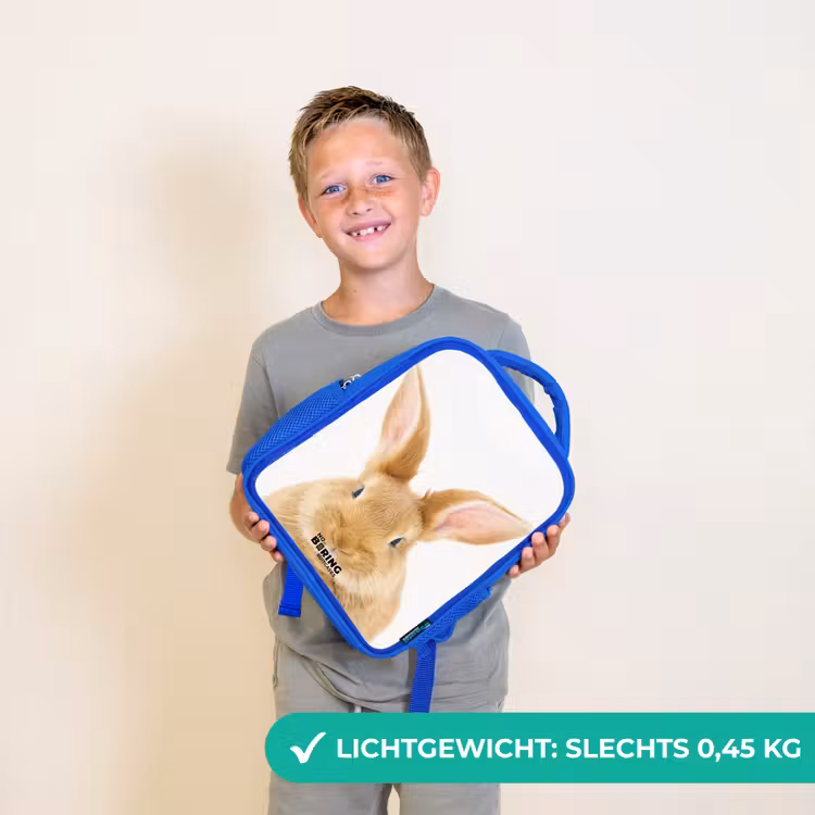 Snuffels met Tevreden Hoofd Kinderrugzak - Blauw middel -sfeer1_NL