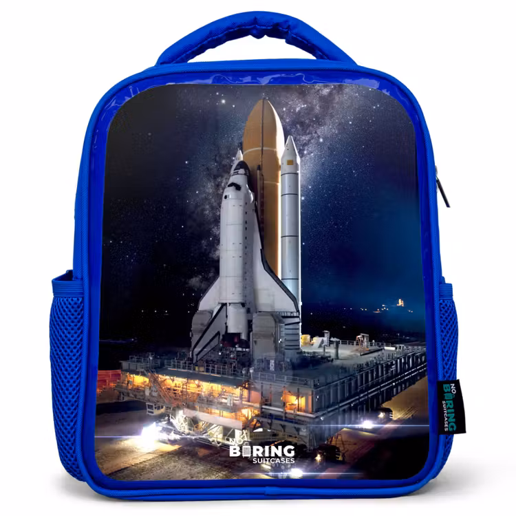 Spaceshuttle die kan opstijgen Kinderrugzak - Blauw middel -3d