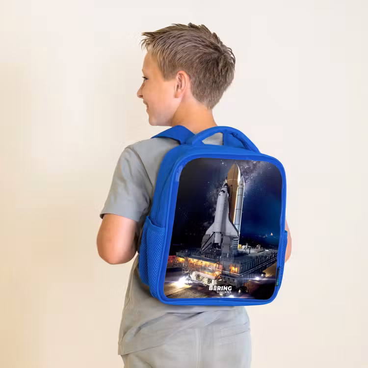Spaceshuttle die kan opstijgen Kinderrugzak - Blauw middel -sfeer2