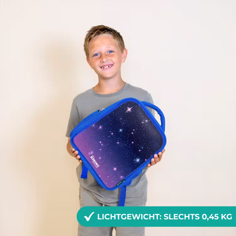 Sterren - Galaxy - Blauw - Roze Kinderrugzak - Blauw middel -sfeer1_NL