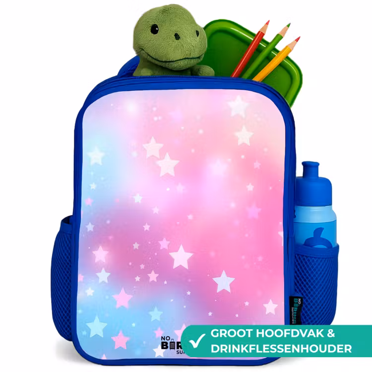 Sterren - Roze - Blauw Kinderrugzak - Blauw middel -inhoud_NL