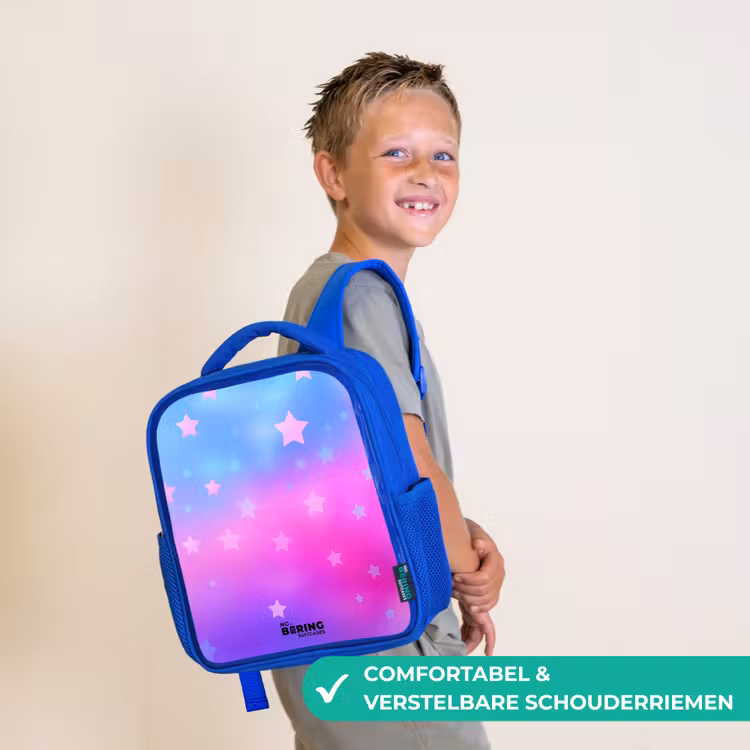 Sterren - Roze - Blauw Kinderrugzak - Blauw middel -sfeer3_NL