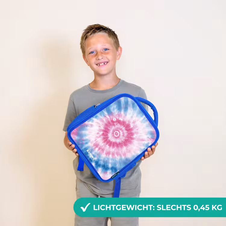 Tie dye - Abstract - Blauw - Roze Kinderrugzak - Blauw middel -sfeer1_NL