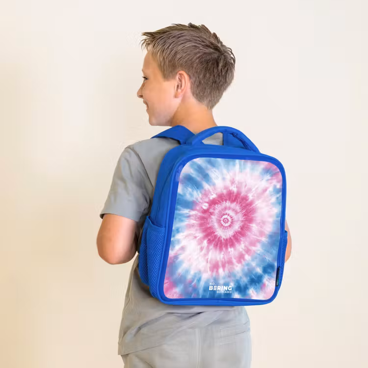 Tie dye - Abstract - Blauw - Roze Kinderrugzak - Blauw middel -sfeer2