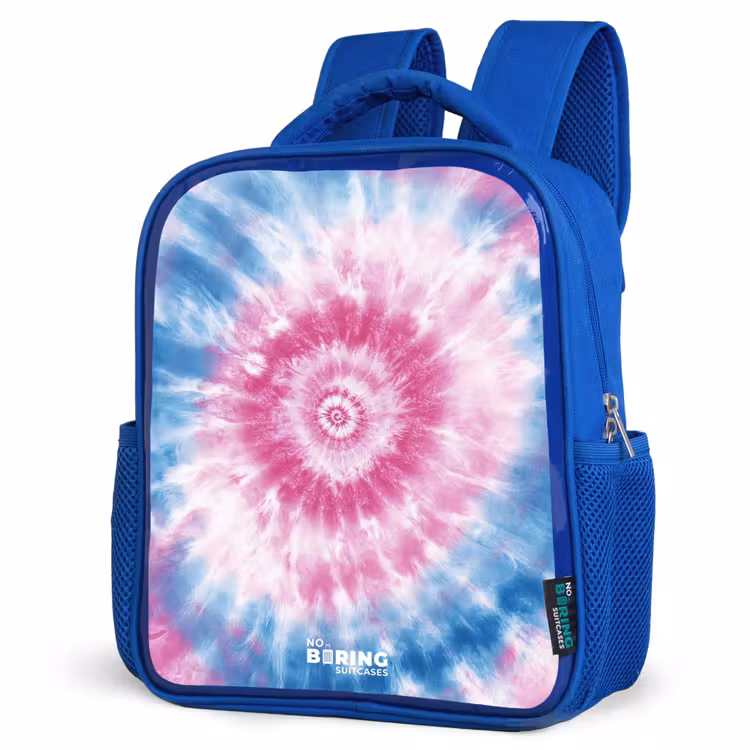 Tie dye - Abstract - Blauw - Roze Kinderrugzak - Blauw middel -schuin