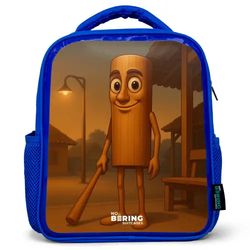 Tung Tung Tung Sahur Kinderrugzak - Blauw middel -3d
