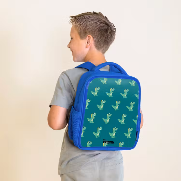 Tyranosaurus specs Kinderrugzak - Blauw middel -sfeer2