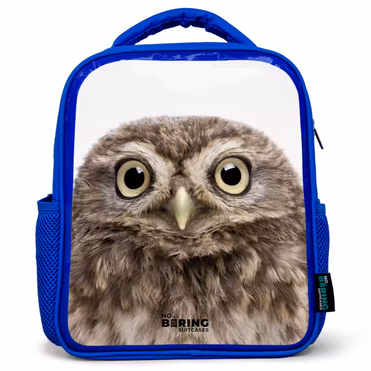 Ulke Uil Kinderrugzak - Blauw middel -3d