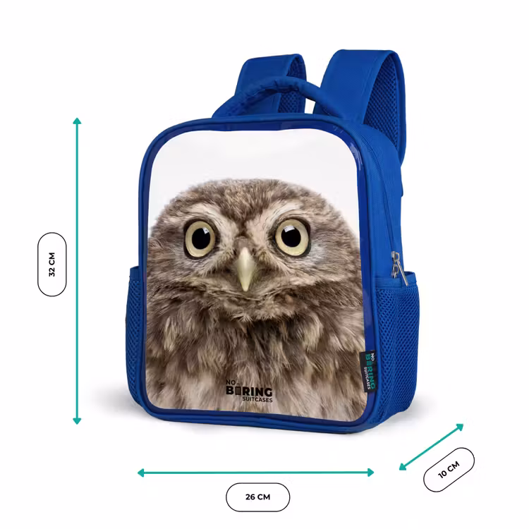 Ulke Uil Kinderrugzak - Blauw middel -productfoto_formaten