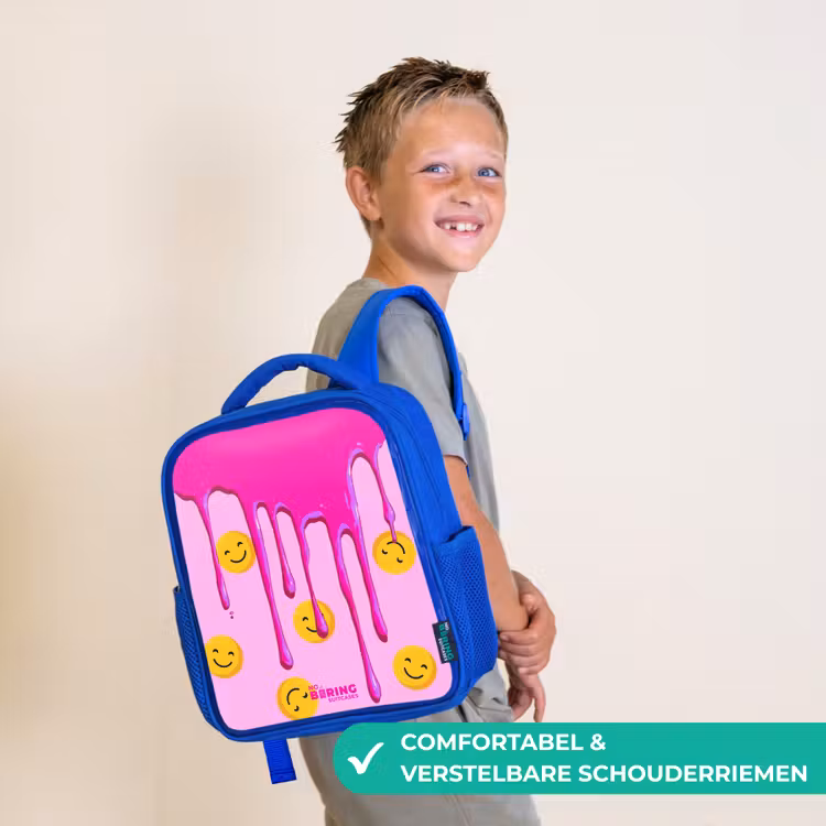 Verf - Smiley - Roze Kinderrugzak - Blauw middel -sfeer3_NL