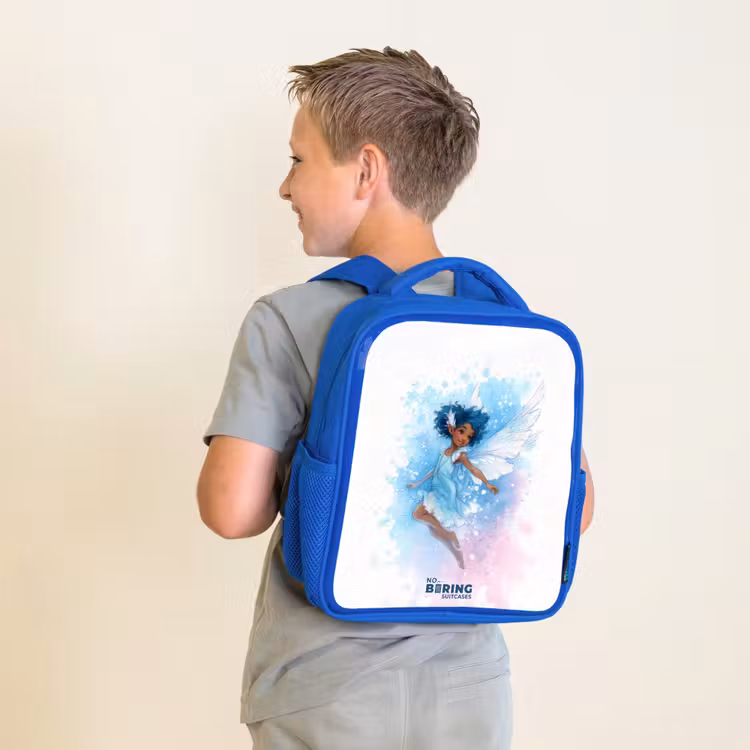Vliegende fee in blauwe tinten Kinderrugzak - Blauw middel -sfeer2