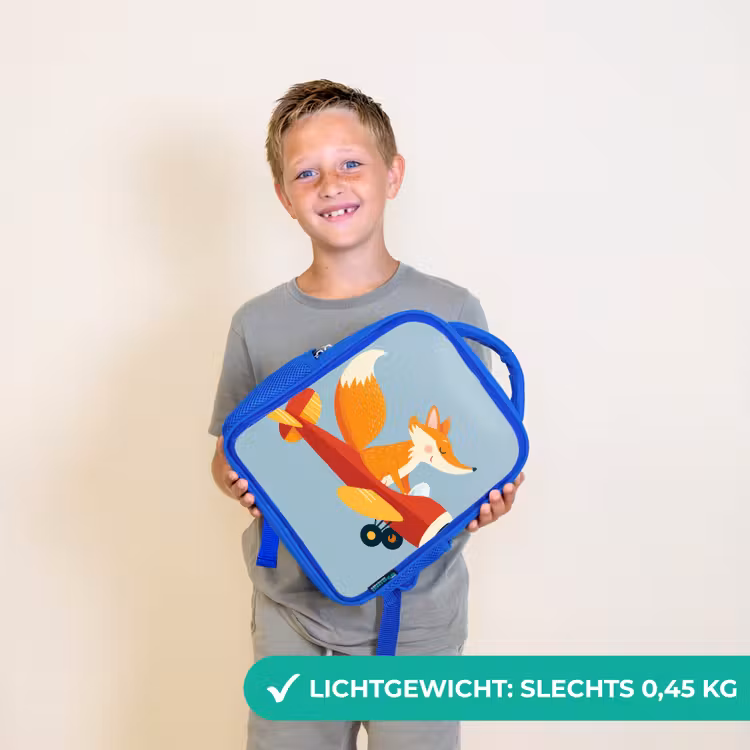 Vos - Vliegtuig - Blauw Kinderrugzak - Blauw middel -sfeer1_NL
