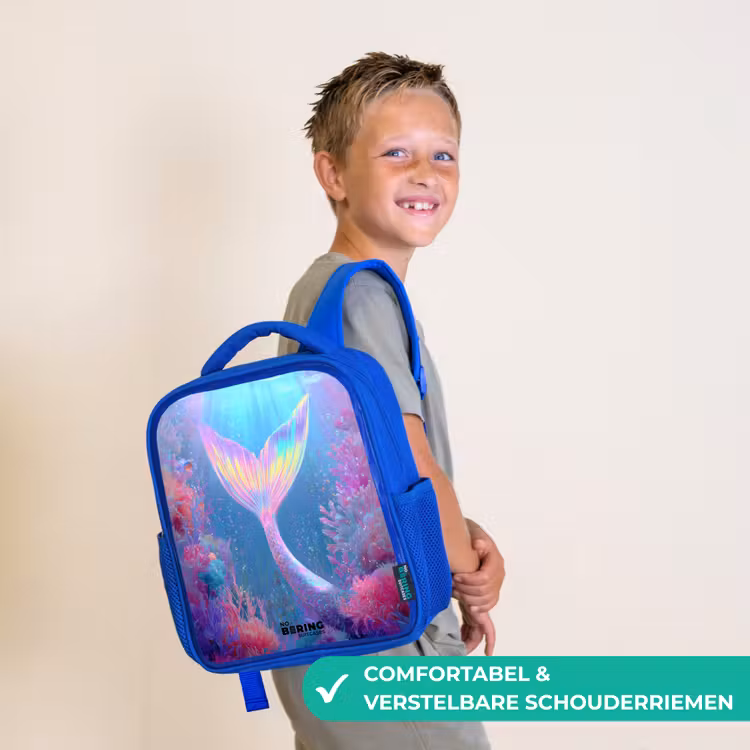 Zeemeermin - Koraal - Water Kinderrugzak - Blauw middel -sfeer3_NL