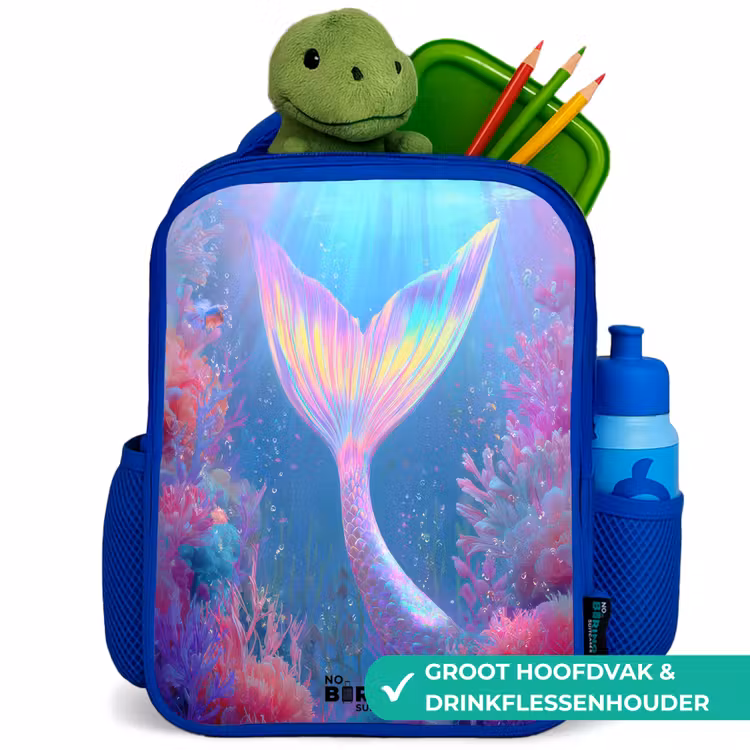 Zeemeermin - Koraal - Water Kinderrugzak - Blauw middel -inhoud_NL