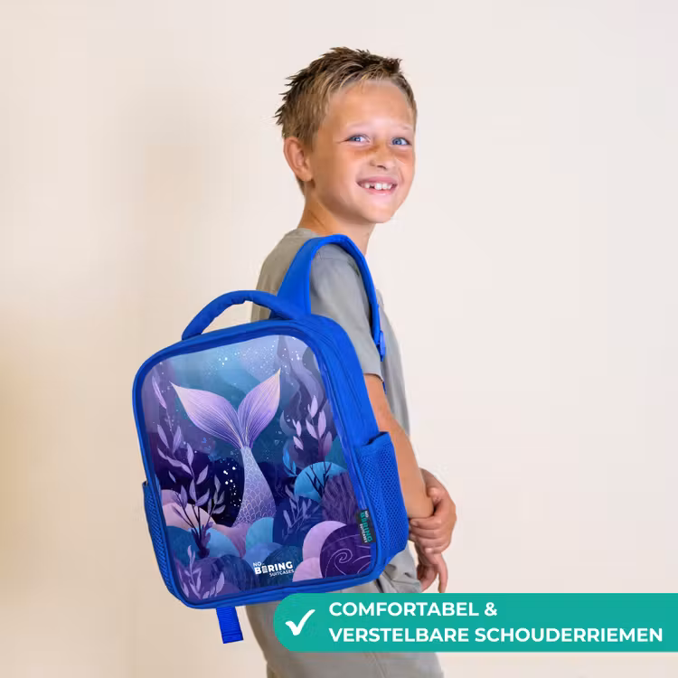 Zeemeermin - Onderwater - Paars - Blauw Kinderrugzak - Blauw middel -sfeer3_NL