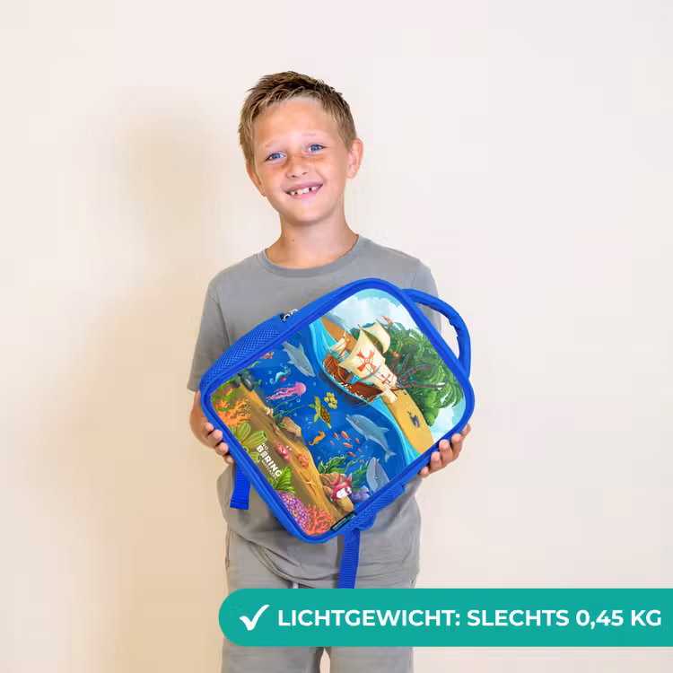 Zeilschip op de oceaan Kinderrugzak - Blauw middel -sfeer1_NL