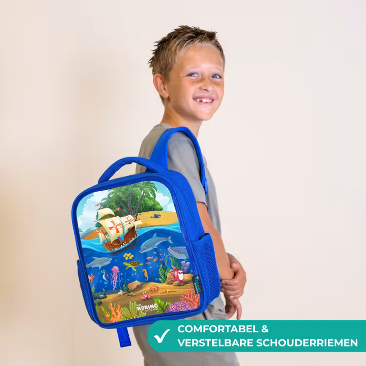Zeilschip op de oceaan Kinderrugzak - Blauw middel -sfeer3_NL