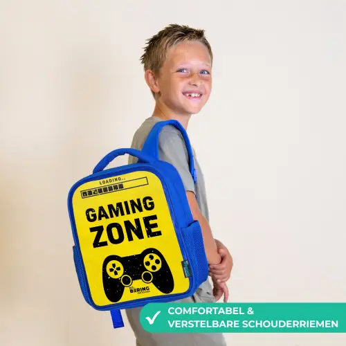 Zwart-geel met gaming zone Kinderrugzak - Blauw middel -sfeer3_NL