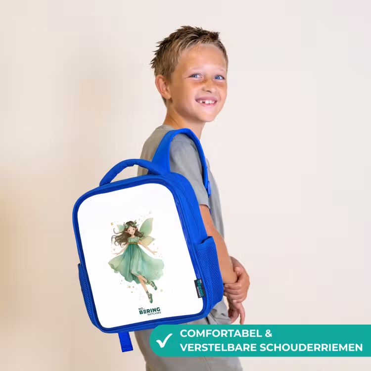 Zwevende groene elf Kinderrugzak - Blauw middel -sfeer3_NL